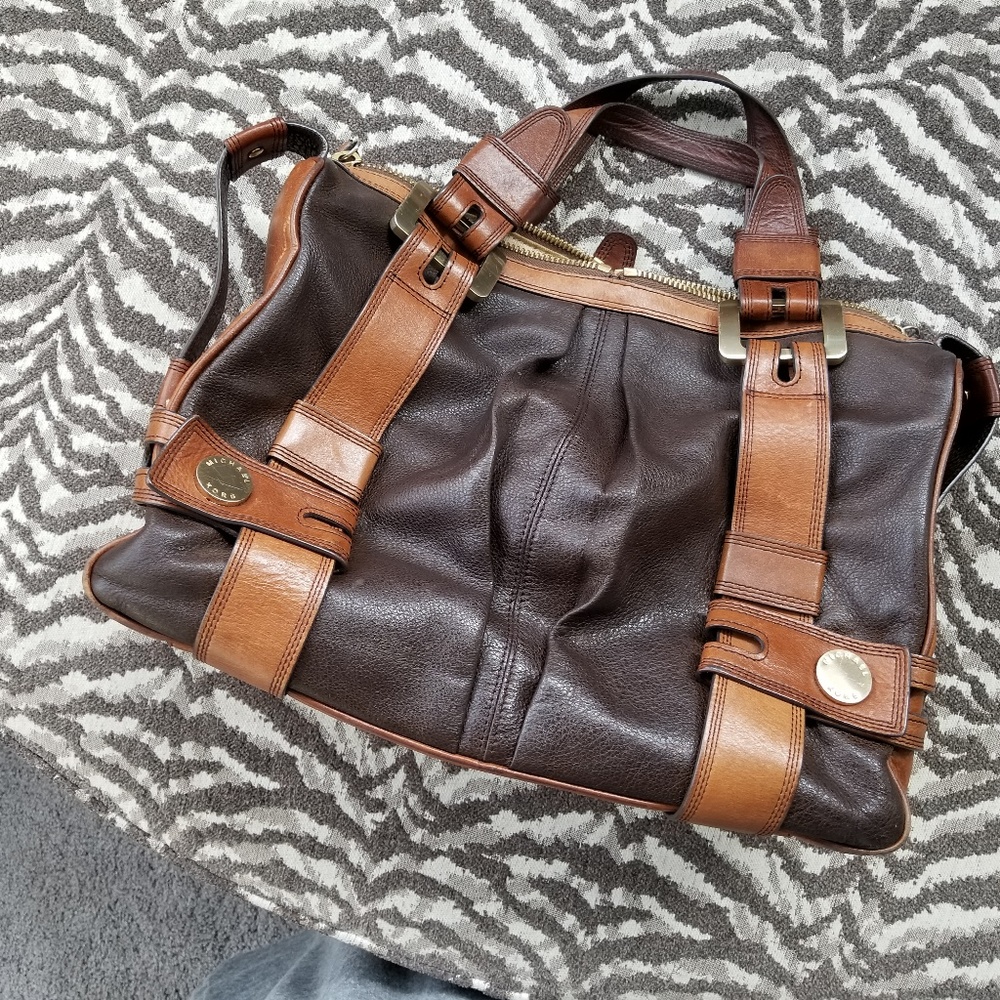 Michael Kors Brown and Dark Brown Leather Satchel